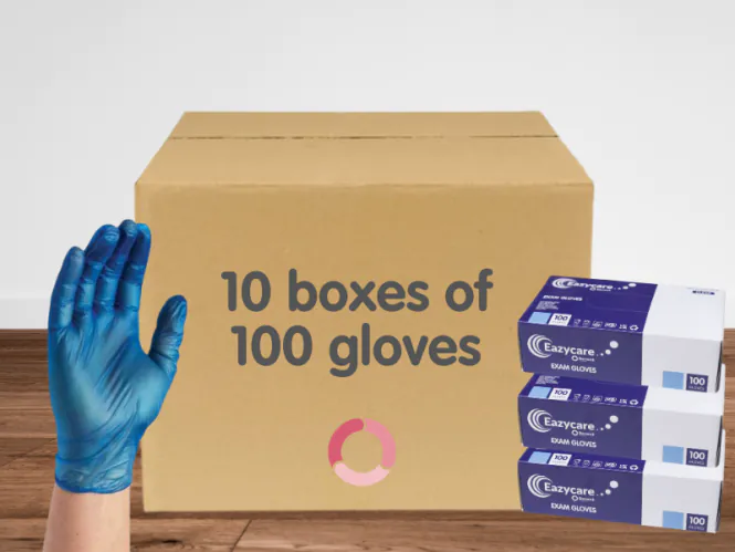 Blue Vinyl Powder high quality Free Gloves Size L 10 boxes