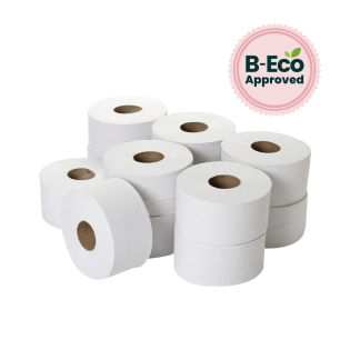 Mini Jumbo Toilet Rolls White 76mm Core