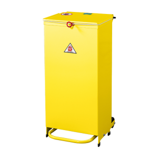 Metal Pedal Operated Bin 70L: Yellow