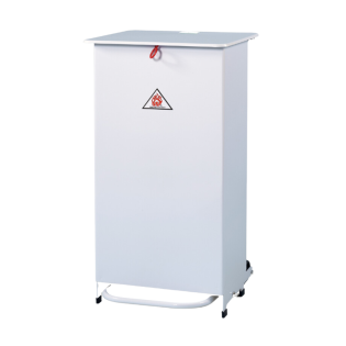 Metal Pedal Operated Bin 70L: White